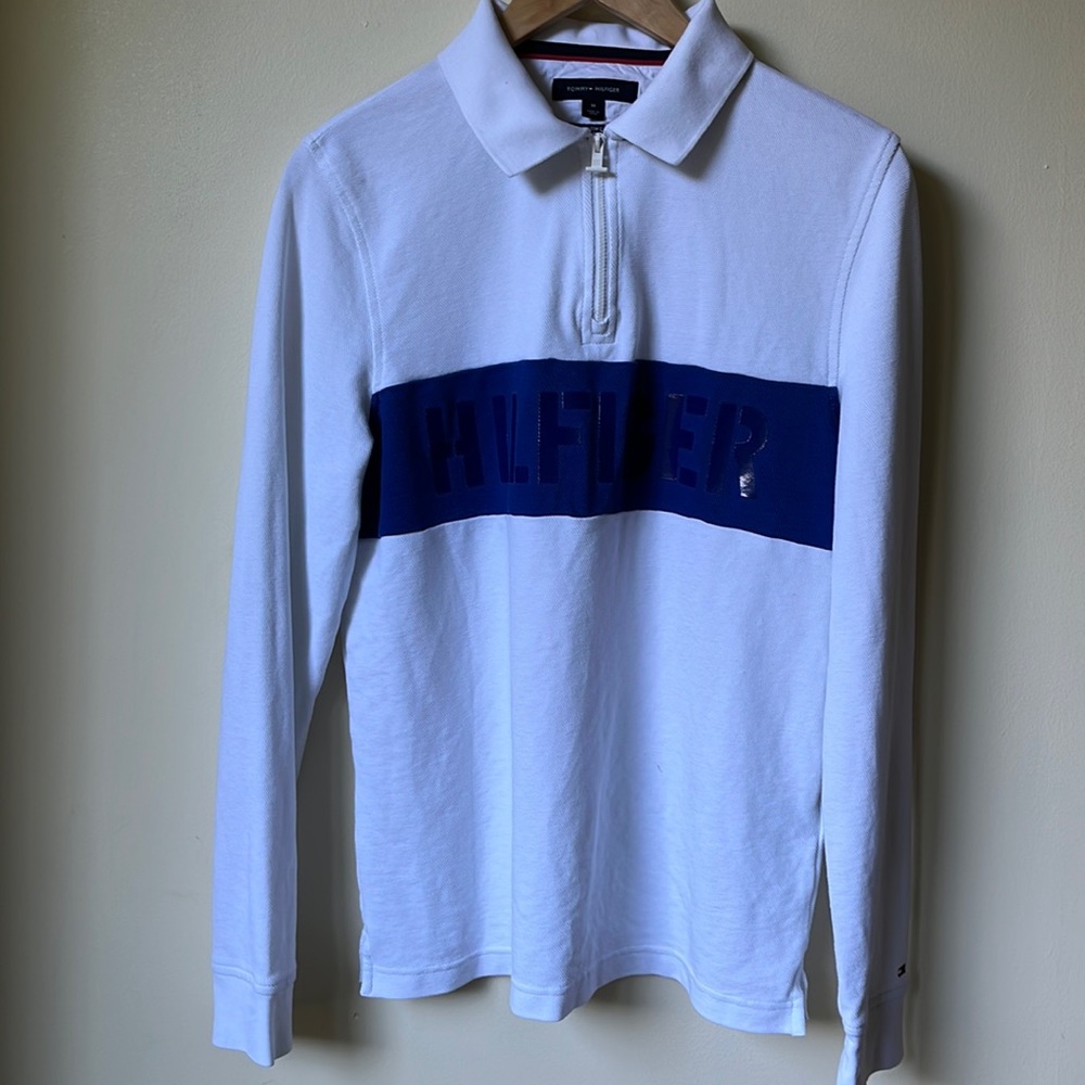 🤩 Tommy Hilfiger white long sleeve polo shirt 🤩